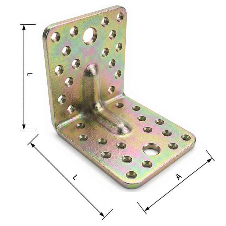MINUTEX Piastra Giunzione Piegata Nervata MM 90X100X3 in Acciaio Zincato - MINUTEX - Immagine 2